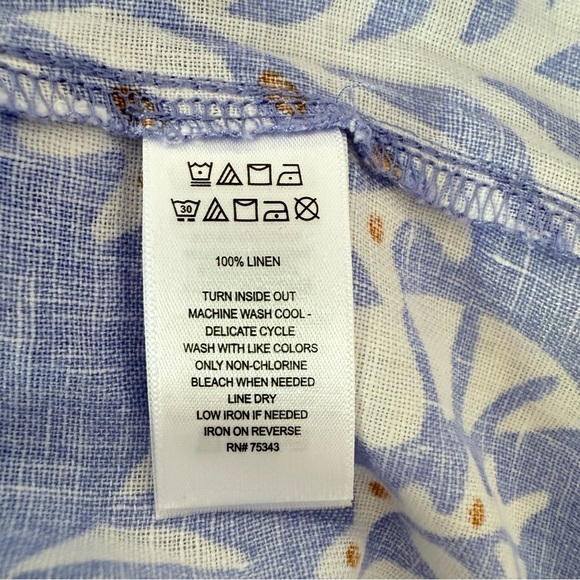 Nicole Miller New York 100% Linen Button Down Blouse Size M - Picture 6 of 6